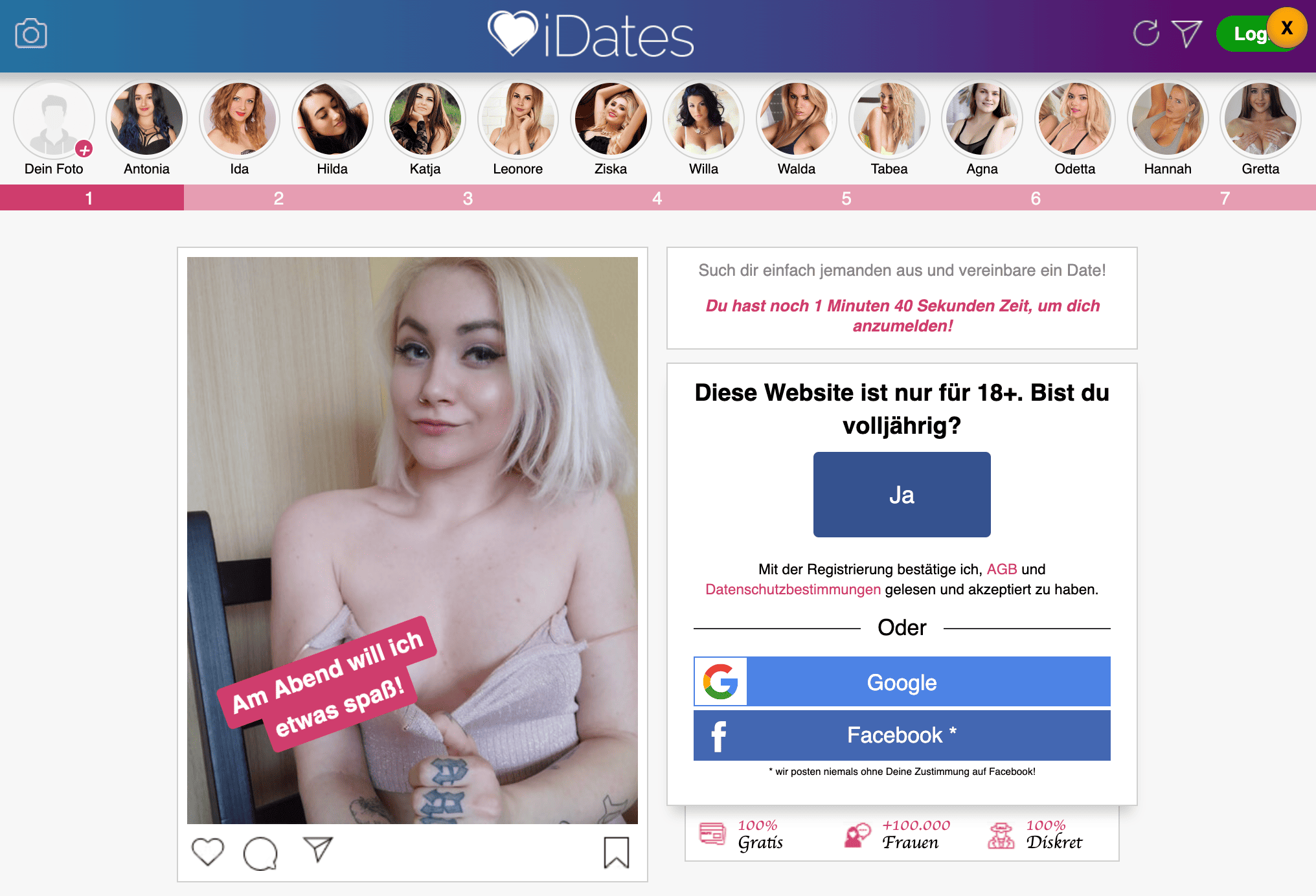 iDates, die Kontaktbörse für Sex.